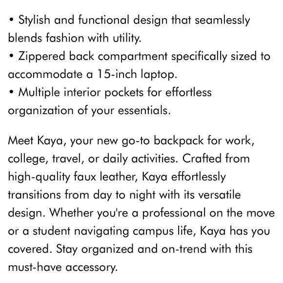 ☃️CALPAK Kaya laptop backpack NEW☃️ - Picture 10 of 10